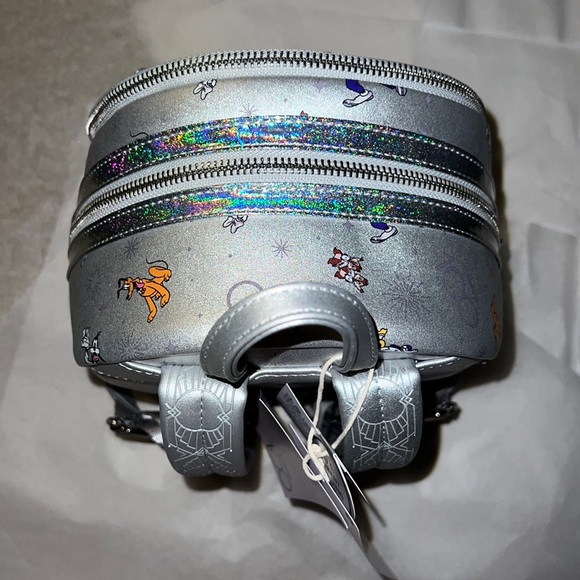 New!! Disney 100th Anniversary Platinum Mickey & Friends Mini Backpack - Picture 12 of 16